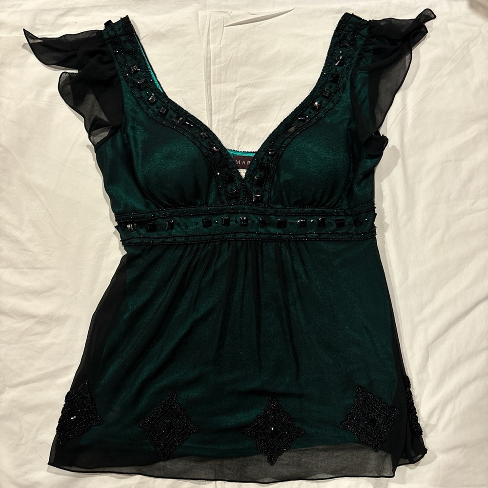 dark green witchy gem top